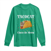 Funny Taco Cat Cinco De Meow Long Sleeve Shirt Mexican Food Lover Gift - Wonder Print Shop
