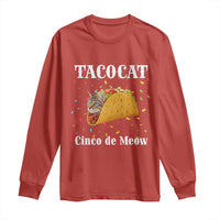 Funny Taco Cat Cinco De Meow Long Sleeve Shirt Mexican Food Lover Gift - Wonder Print Shop