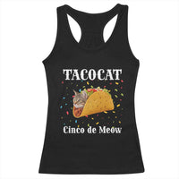 Funny Taco Cat Cinco De Meow Racerback Tank Top Mexican Food Lover Gift - Wonder Print Shop