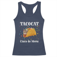 Funny Taco Cat Cinco De Meow Racerback Tank Top Mexican Food Lover Gift - Wonder Print Shop