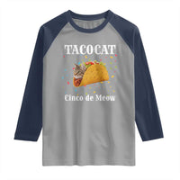 Funny Taco Cat Cinco De Meow Raglan Shirt Mexican Food Lover Gift - Wonder Print Shop