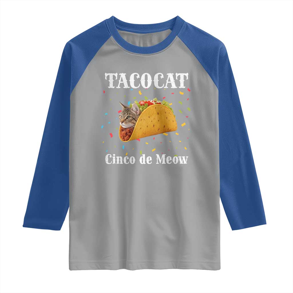 Funny Taco Cat Cinco De Meow Raglan Shirt Mexican Food Lover Gift - Wonder Print Shop