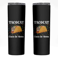 Funny Taco Cat Cinco De Meow Skinny Tumbler Mexican Food Lover Gift