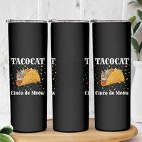 Funny Taco Cat Cinco De Meow Skinny Tumbler Mexican Food Lover Gift