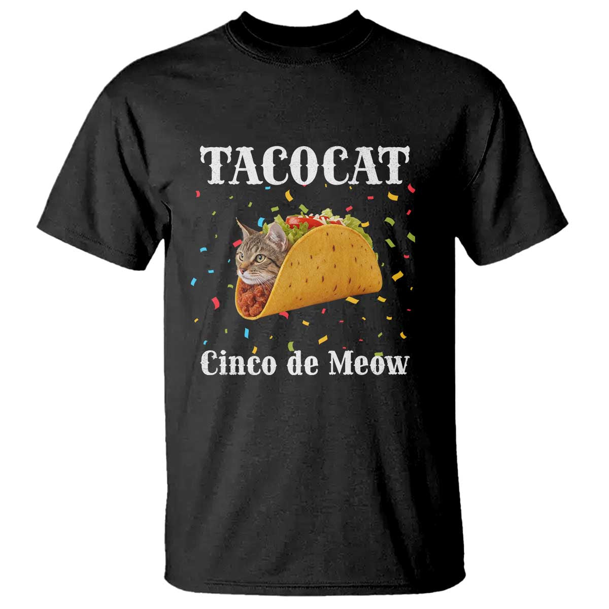 Funny Taco Cat Cinco De Meow T Shirt Mexican Food Lover Gift - Wonder Print Shop