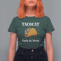 Funny Taco Cat Cinco De Meow T Shirt For Women Mexican Food Lover Gift - Wonder Print Shop