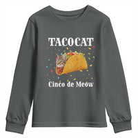 Funny Taco Cat Cinco De Meow Youth Sweatshirt Mexican Food Lover Gift - Wonder Print Shop