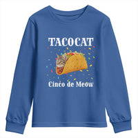 Funny Taco Cat Cinco De Meow Youth Sweatshirt Mexican Food Lover Gift - Wonder Print Shop
