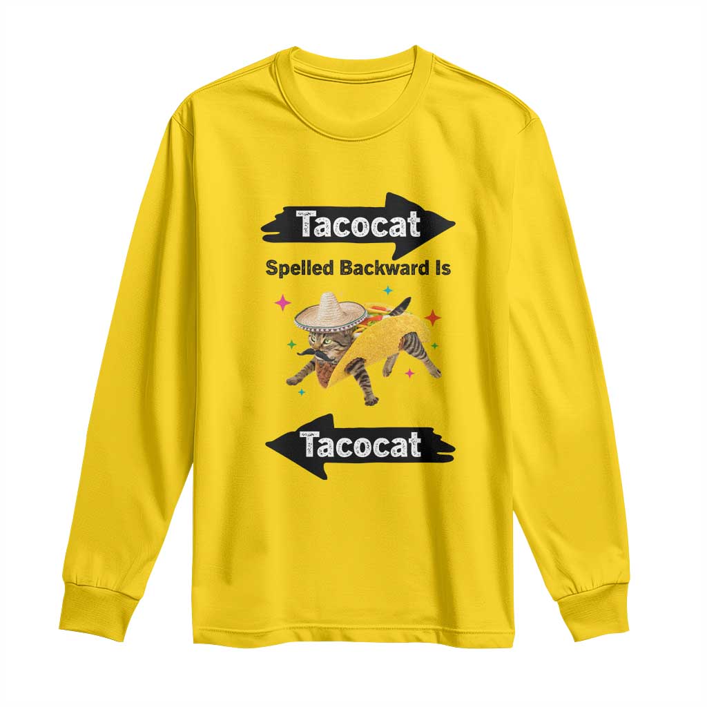 Funny Tacocat Spelled Backward Is Tacocat Long Sleeve Shirt Mexican Food Lover Gift - Wonder Print Shop