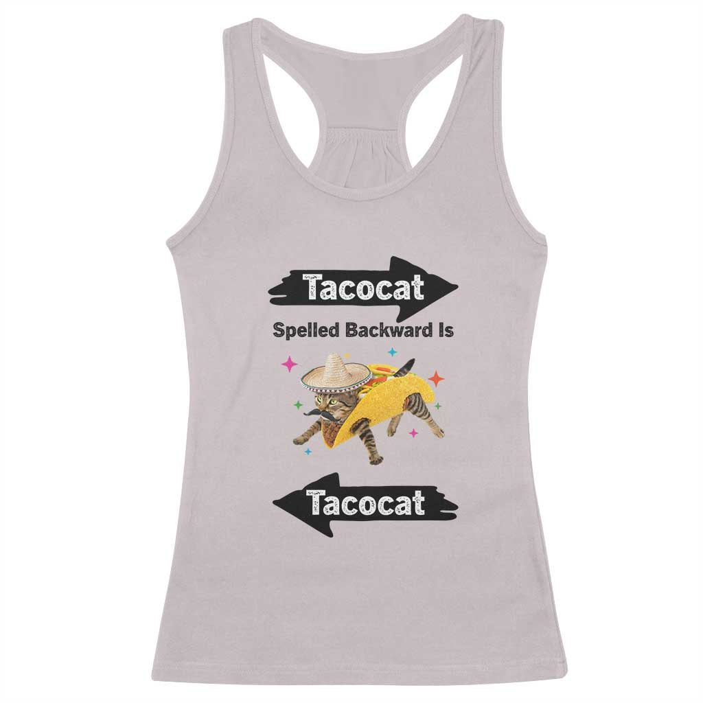 Funny Tacocat Spelled Backward Is Tacocat Racerback Tank Top Mexican Food Lover Gift - Wonder Print Shop