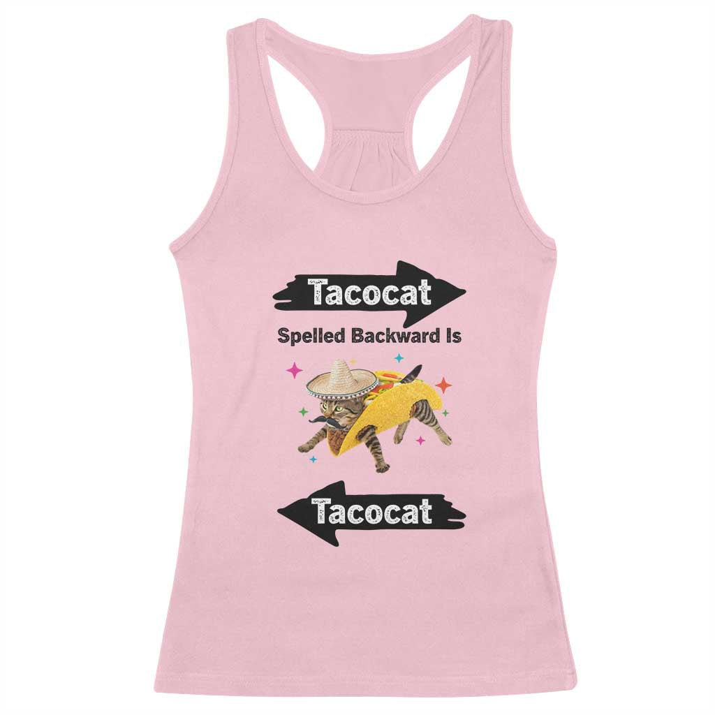 Funny Tacocat Spelled Backward Is Tacocat Racerback Tank Top Mexican Food Lover Gift - Wonder Print Shop