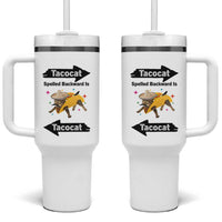 Funny Tacocat Spelled Backward Is Tacocat Tumbler With Handle Mexican Food Lover Gift