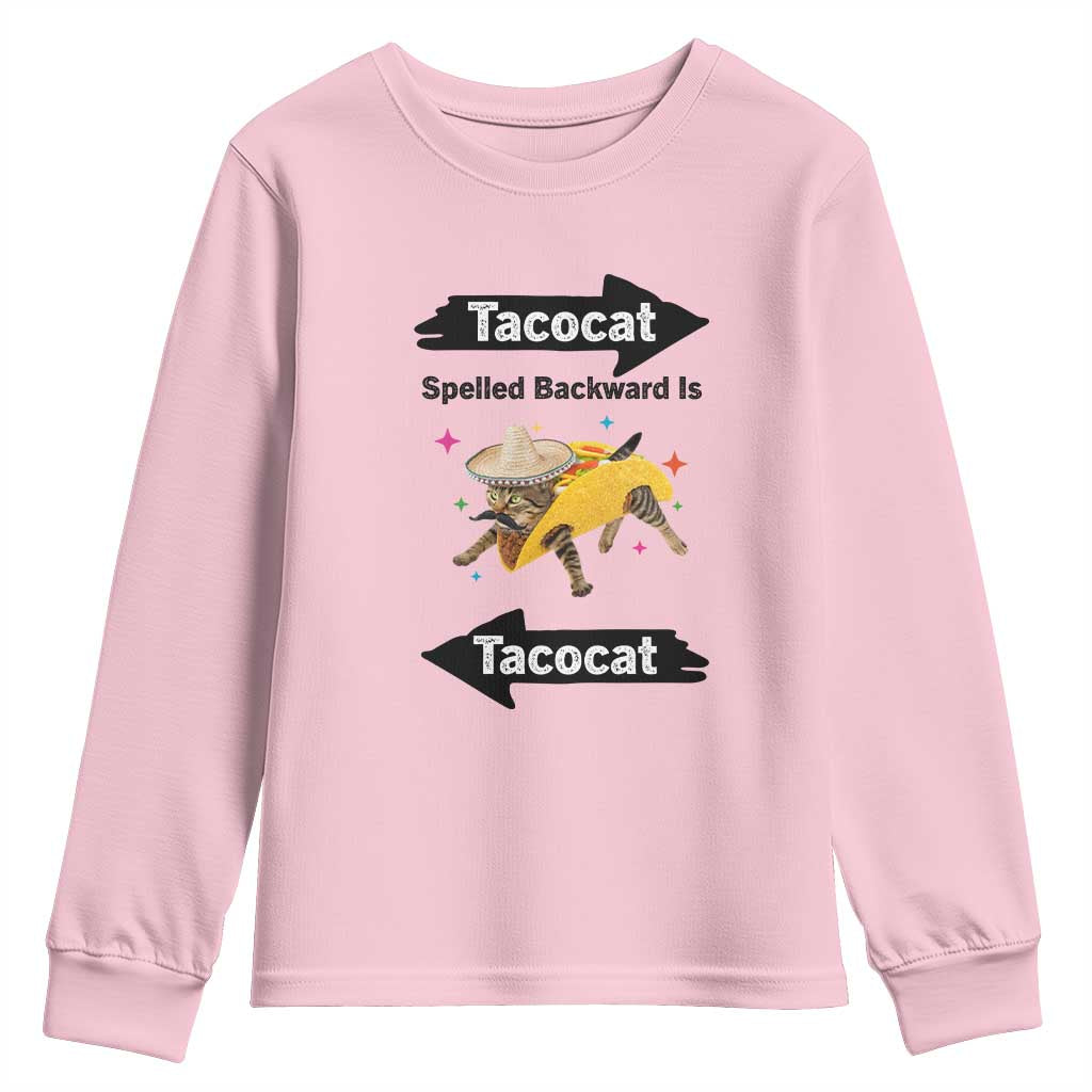 Funny Tacocat Spelled Backward Is Tacocat Youth Sweatshirt Mexican Food Lover Gift - Wonder Print Shop