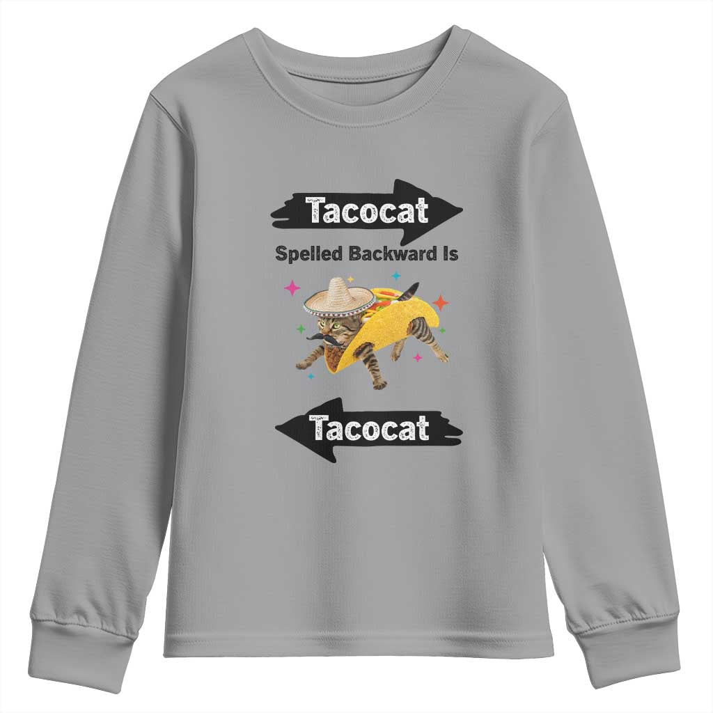 Funny Tacocat Spelled Backward Is Tacocat Youth Sweatshirt Mexican Food Lover Gift - Wonder Print Shop