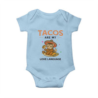 Tacos Are My Love Language Baby Onesie Funny Cat Eating Taco - Wonder Print Shop