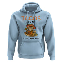 Tacos Are My Love Language Hoodie Funny Cat Eating Taco - Wonder Print Shop