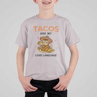 Tacos Are My Love Language T Shirt For Kid Funny Cat Eating Taco - Wonder Print Shop
