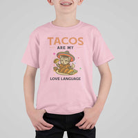 Tacos Are My Love Language T Shirt For Kid Funny Cat Eating Taco - Wonder Print Shop