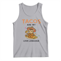 Tacos Are My Love Language Tank Top Funny Cat Eating Taco - Wonder Print Shop