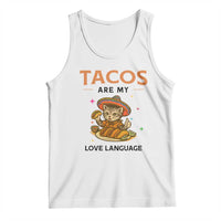 Tacos Are My Love Language Tank Top Funny Cat Eating Taco - Wonder Print Shop