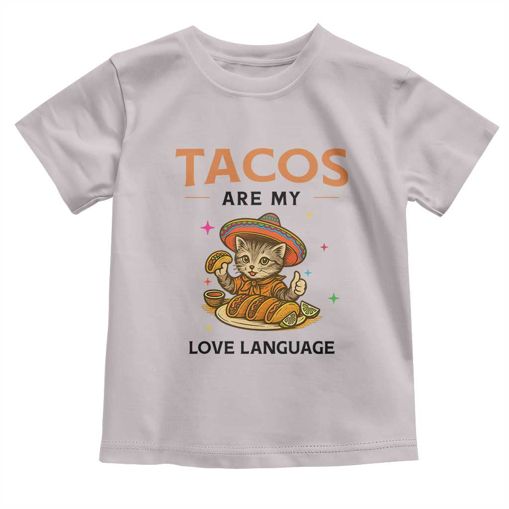 Tacos Are My Love Language Toddler T Shirt Funny Cat Eating Taco - Wonder Print Shop