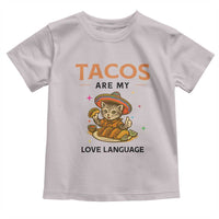 Tacos Are My Love Language Toddler T Shirt Funny Cat Eating Taco - Wonder Print Shop