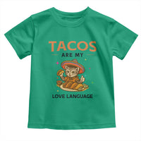 Tacos Are My Love Language Toddler T Shirt Funny Cat Eating Taco - Wonder Print Shop