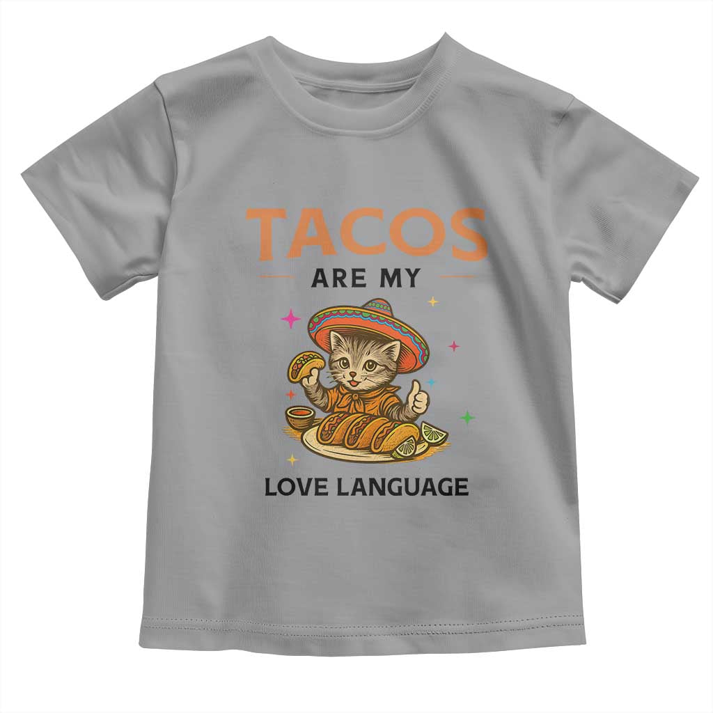 Tacos Are My Love Language Toddler T Shirt Funny Cat Eating Taco - Wonder Print Shop