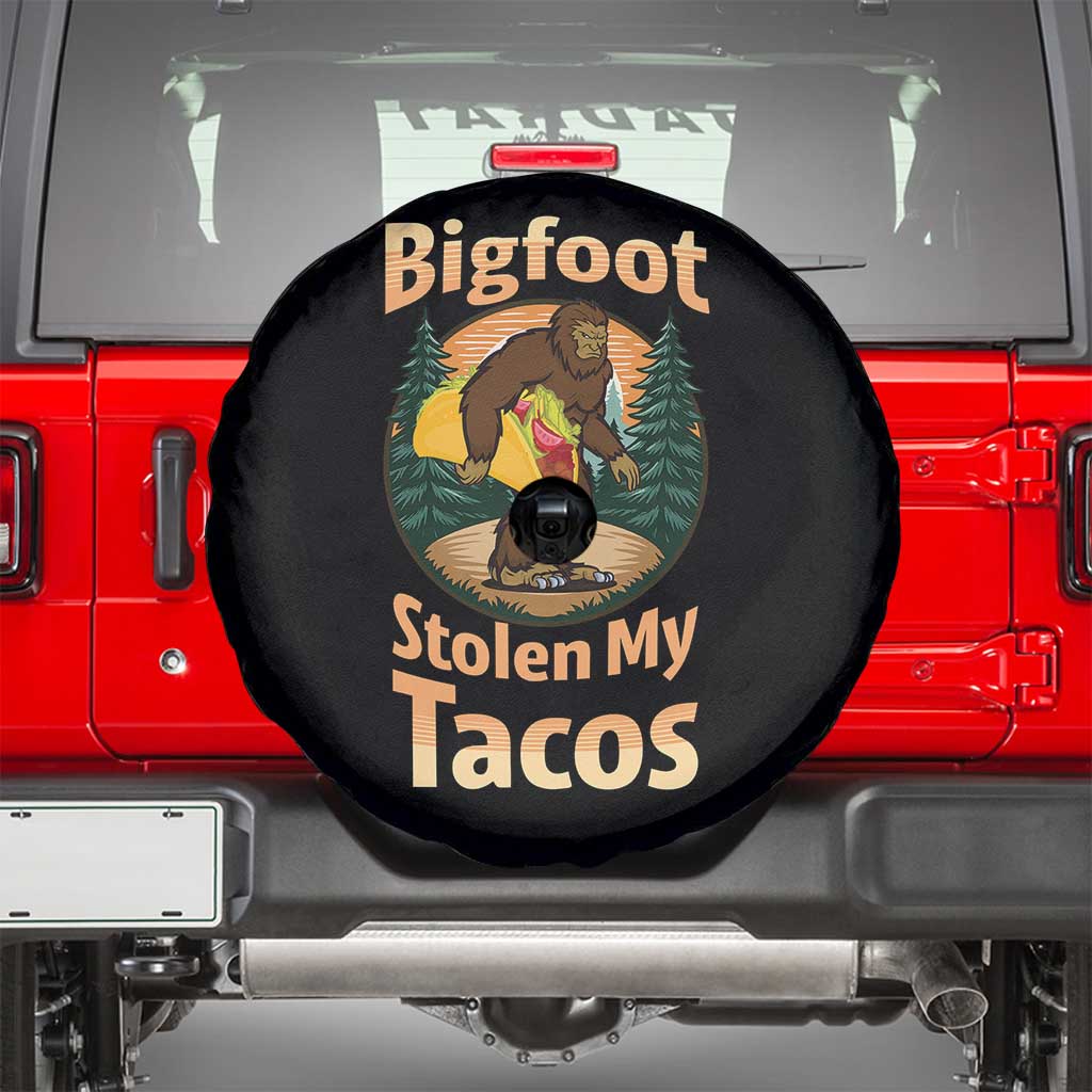 Funny Bigfoot Stole My Tacos Spare Tire Cover Sasquatch Taco Lover