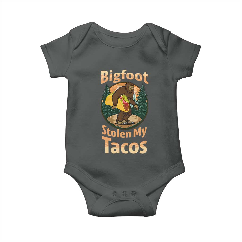 Funny Bigfoot Stole My Tacos Baby Onesie Sasquatch Taco Lover