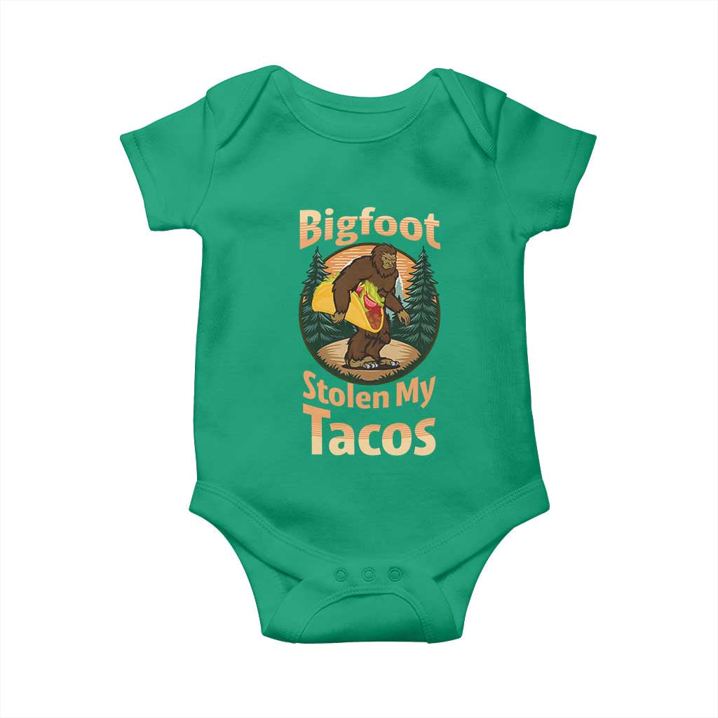 Funny Bigfoot Stole My Tacos Baby Onesie Sasquatch Taco Lover