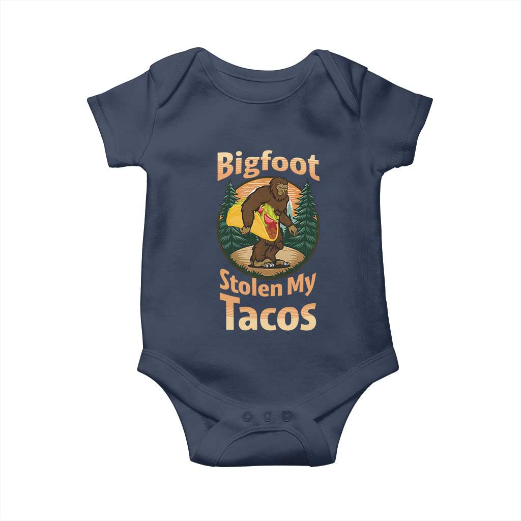 Funny Bigfoot Stole My Tacos Baby Onesie Sasquatch Taco Lover