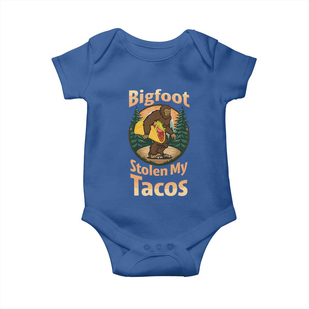 Funny Bigfoot Stole My Tacos Baby Onesie Sasquatch Taco Lover