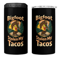 Funny Bigfoot Stole My Tacos 4 in 1 Can Cooler Tumbler Sasquatch Taco Lover