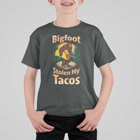 Funny Bigfoot Stole My Tacos T Shirt For Kid Sasquatch Taco Lover