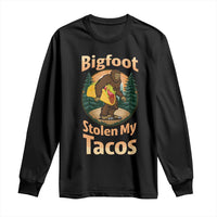 Funny Bigfoot Stole My Tacos Long Sleeve Shirt Sasquatch Taco Lover