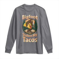 Funny Bigfoot Stole My Tacos Long Sleeve Shirt Sasquatch Taco Lover