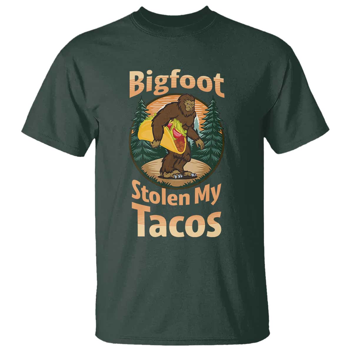Funny Bigfoot Stole My Tacos T Shirt Sasquatch Taco Lover