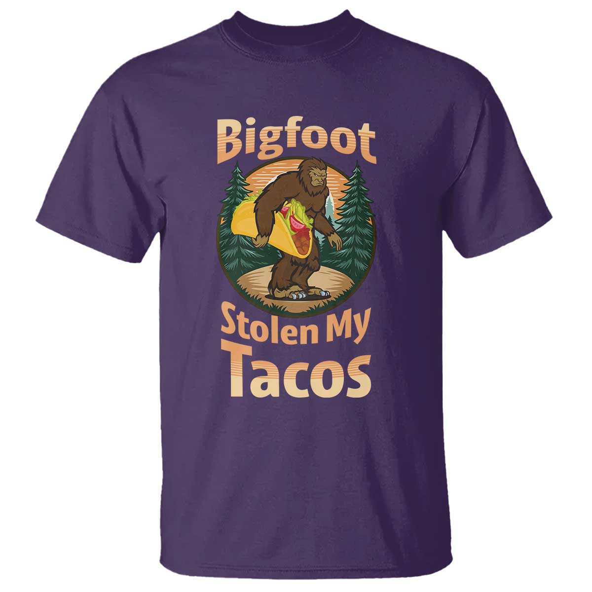 Funny Bigfoot Stole My Tacos T Shirt Sasquatch Taco Lover