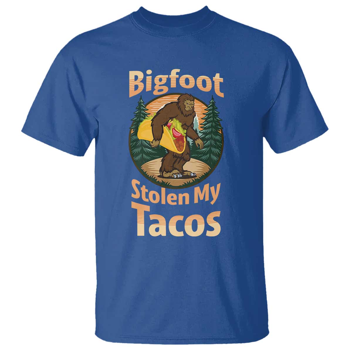 Funny Bigfoot Stole My Tacos T Shirt Sasquatch Taco Lover