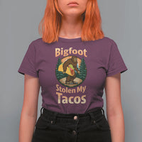 Funny Bigfoot Stole My Tacos T Shirt For Women Sasquatch Taco Lover