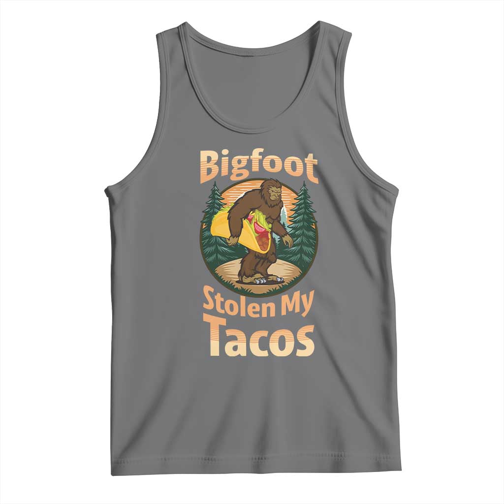 Funny Bigfoot Stole My Tacos Tank Top Sasquatch Taco Lover