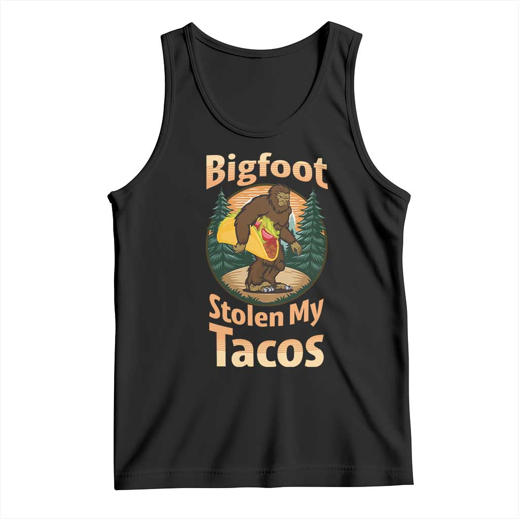 Funny Bigfoot Stole My Tacos Tank Top Sasquatch Taco Lover
