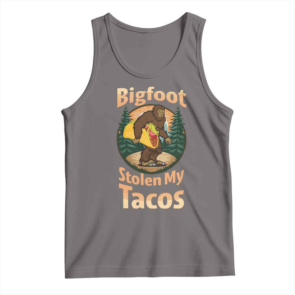 Funny Bigfoot Stole My Tacos Tank Top Sasquatch Taco Lover