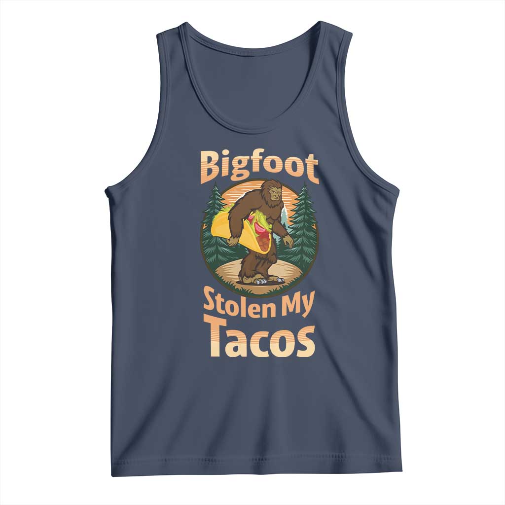 Funny Bigfoot Stole My Tacos Tank Top Sasquatch Taco Lover