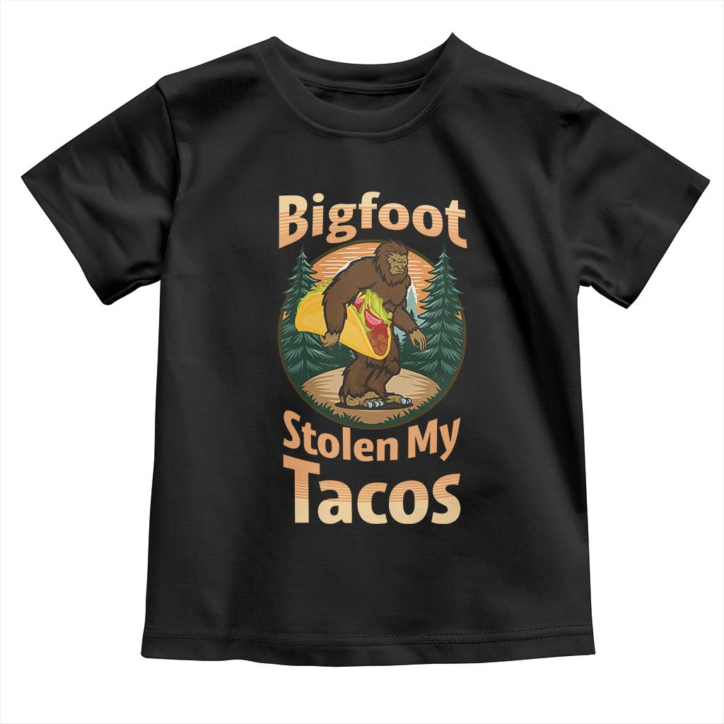 Funny Bigfoot Stole My Tacos Toddler T Shirt Sasquatch Taco Lover