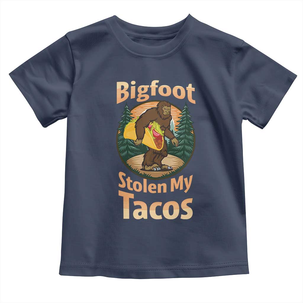 Funny Bigfoot Stole My Tacos Toddler T Shirt Sasquatch Taco Lover