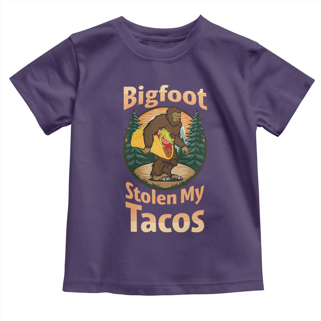 Funny Bigfoot Stole My Tacos Toddler T Shirt Sasquatch Taco Lover