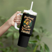 Funny Bigfoot Stole My Tacos Tumbler With Handle Sasquatch Taco Lover