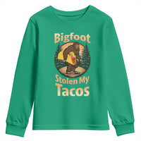 Funny Bigfoot Stole My Tacos Youth Sweatshirt Sasquatch Taco Lover